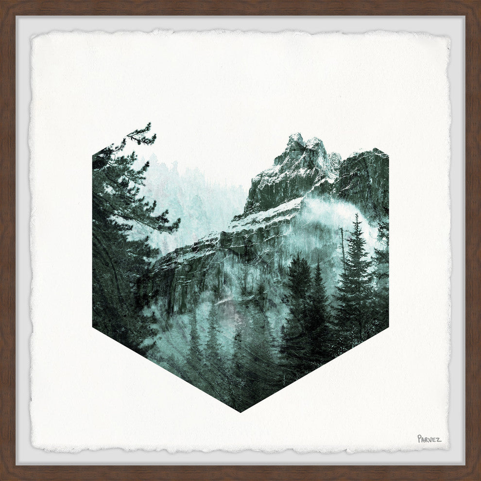 "Hexagon Forest" Framed Painting Print, 12"x12"