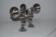 Modern Art Weightlifter Squat Position Chrome Statue - Size: 20"L x 7"W x 12"H
