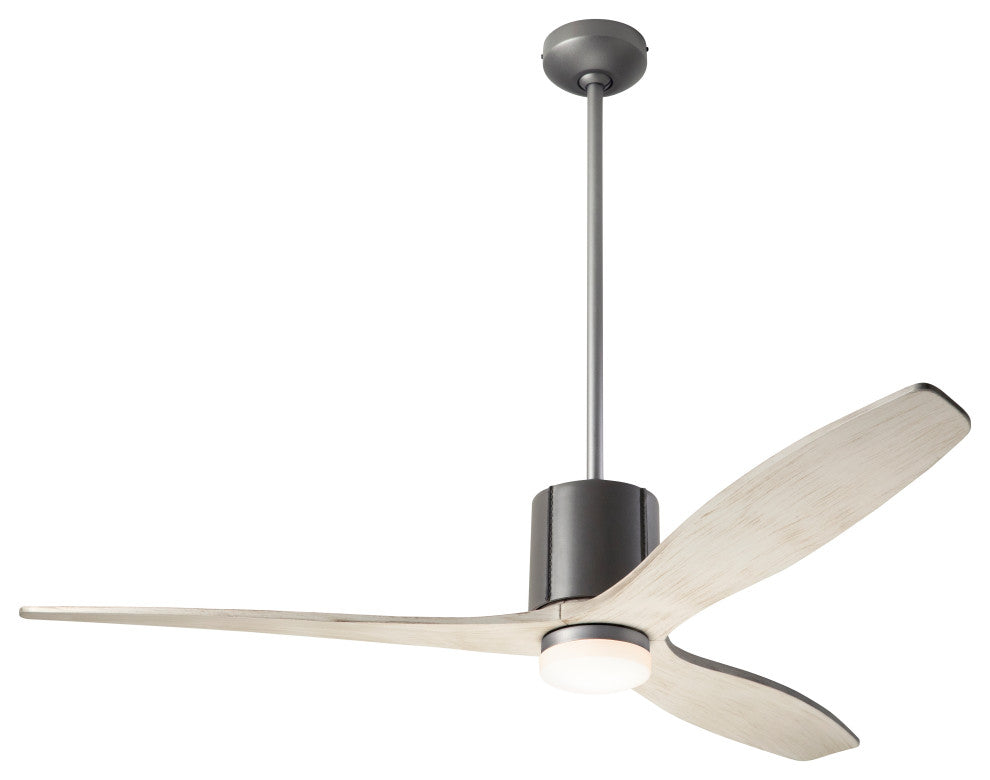 LeatherLuxe Fan, Graphite/Gray, 54" Whitewash Blade, LED, Wall/Remote Control
