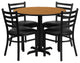 Dyersburg 5pcs Table Set Round 36" Natural Laminate X-Base, Black Chair