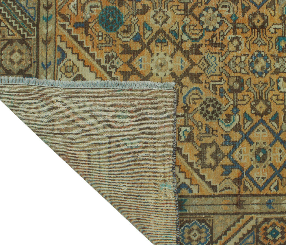 Fine Vintage Distressed Leif Rust/Blue Runner, 4'9x10'10