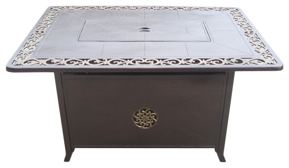 AZ Patio Heaters Scroll Design 50" Rectangular LP Fire Pit Table