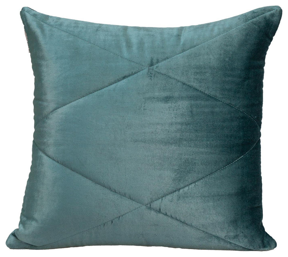 Parkland Collection Koko Transitional Quilted Teal Throw Pillow