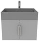 CastelloUSA Amazon 24" Wall Mounted Bathroom Vanity Set, Gray, Gray Top, Brushed Nickel
