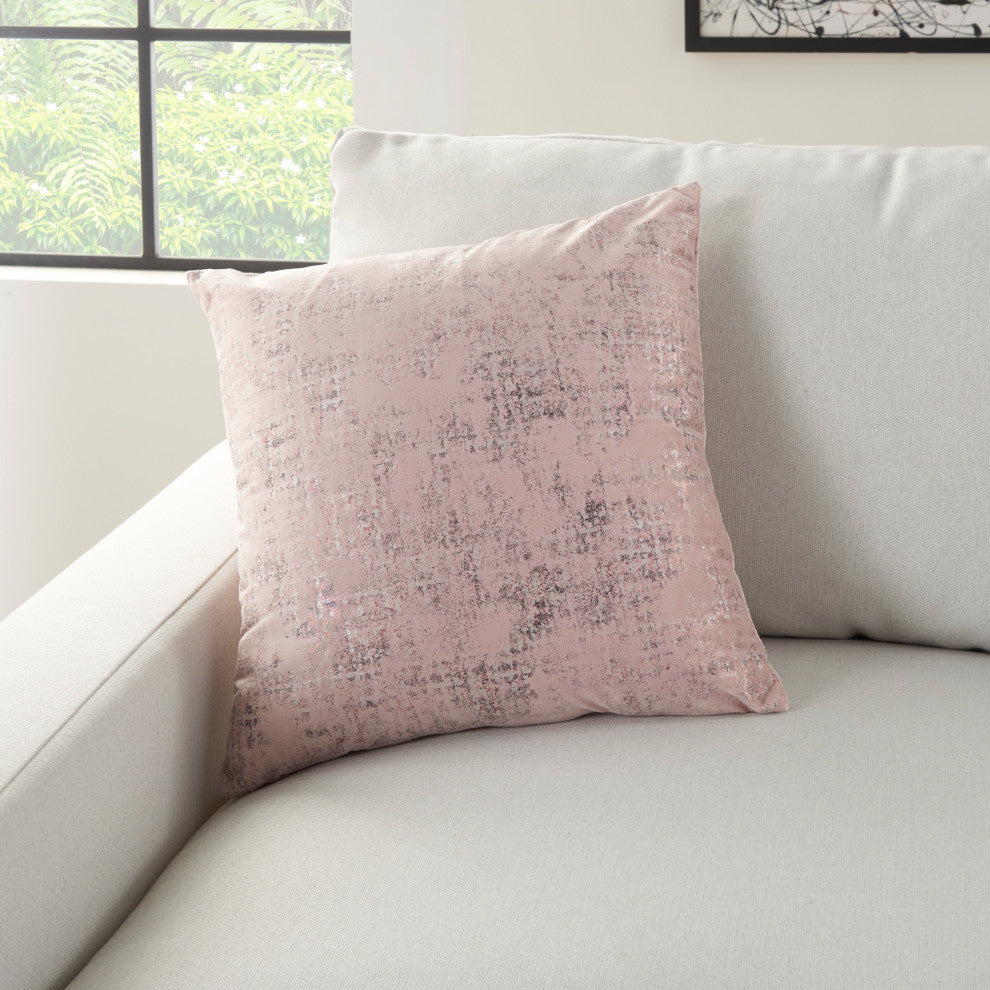 Mina Victory L0322 Throw Pillow, Blush, 18"X18"
