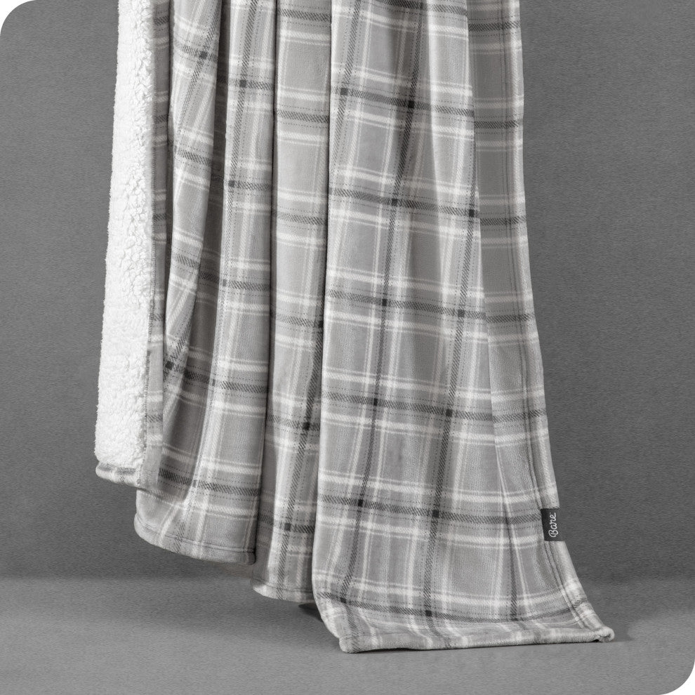 Fleece Sherpa Blanket, Tartan Plaid, King