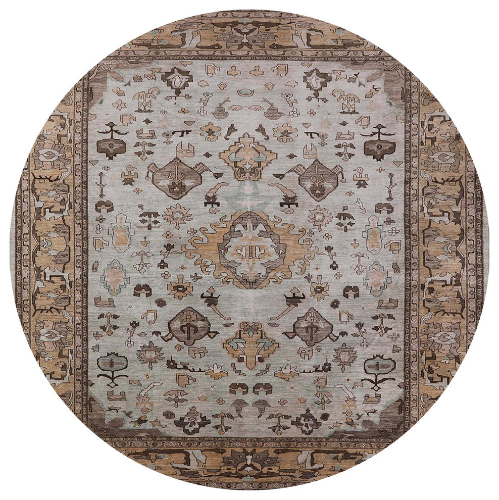 Ahgly Company Indoor Round Mid-Century Modern Area Rugs, 5' Round