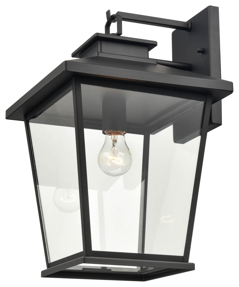 1 Light 11 in. Powder Coat Black Outdoor