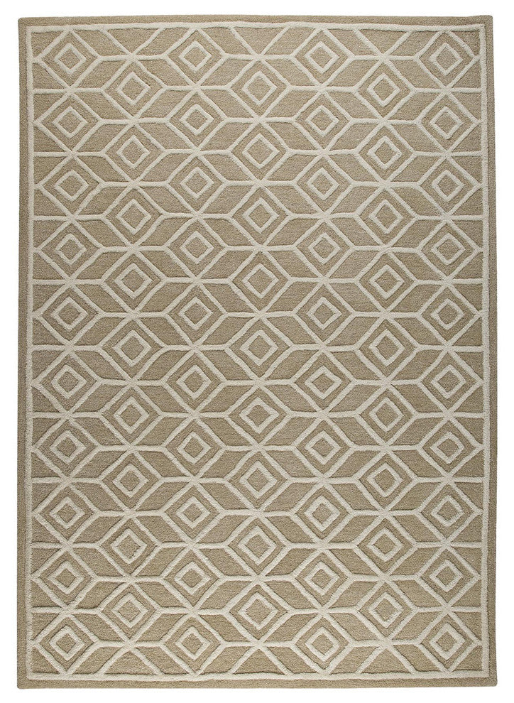 Hand Tufted Beige Wool Area Rug