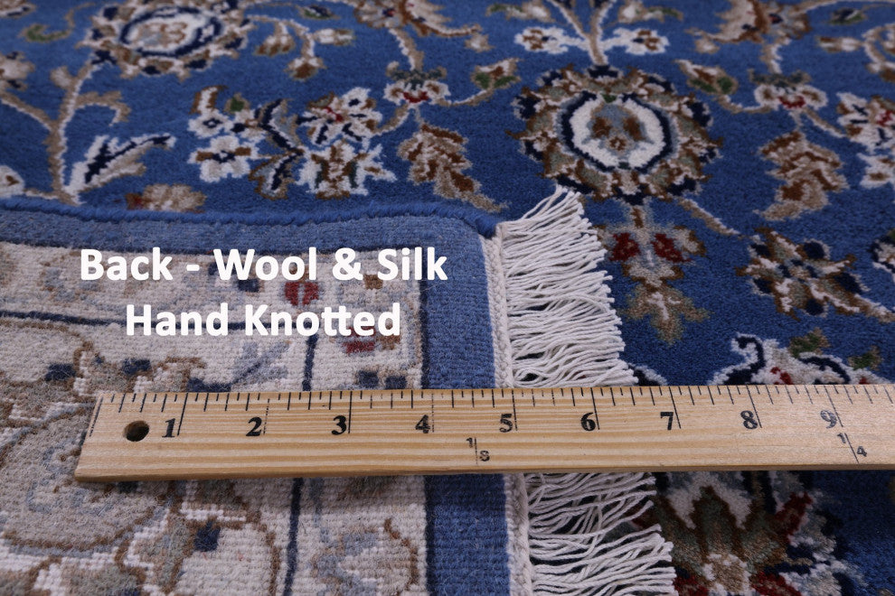 4' 1" X 6' 0" Wool and Silk Persian Nain Handmade Rug Q11627