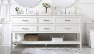 Sally 72" Double Bathroom Vanity, White