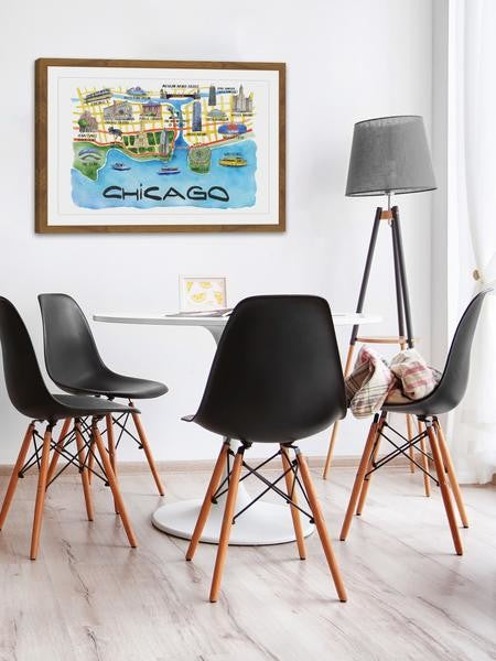 "Chicago Waterfront" Framed Painting Print, 18"x12"