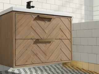 Ari Kitchen & Bath Carlsbad 30" Floating Bathroom Vanity Weathered Fir