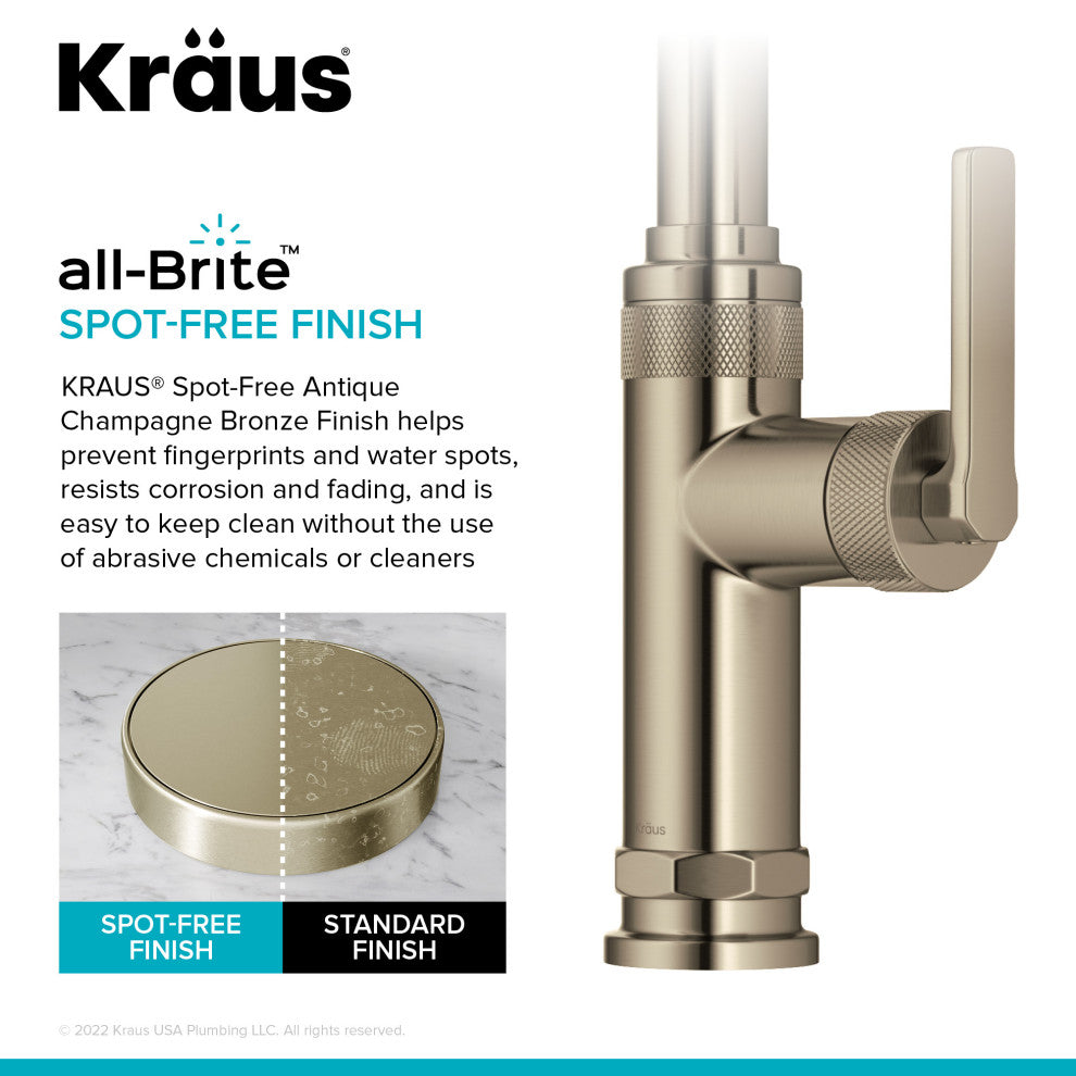 Sellette Pull-Down Kitchen Faucet, Spot Free Antique Champagne Bronze