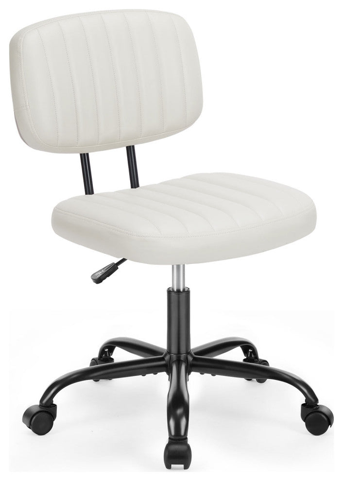 Gewnee PU Leather Low Back Task Chair, White