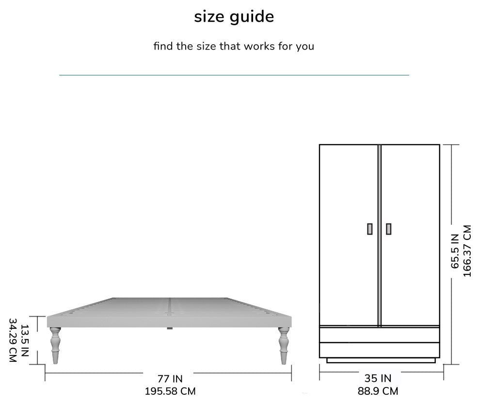 Rhonda Platform Bed, Whitewash, King