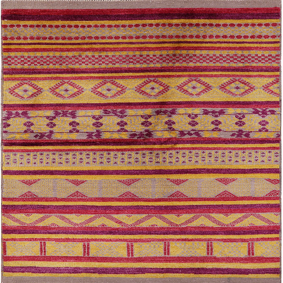 Ahgly Company Indoor Square Mid-Century Modern Area Rugs, 3' Square