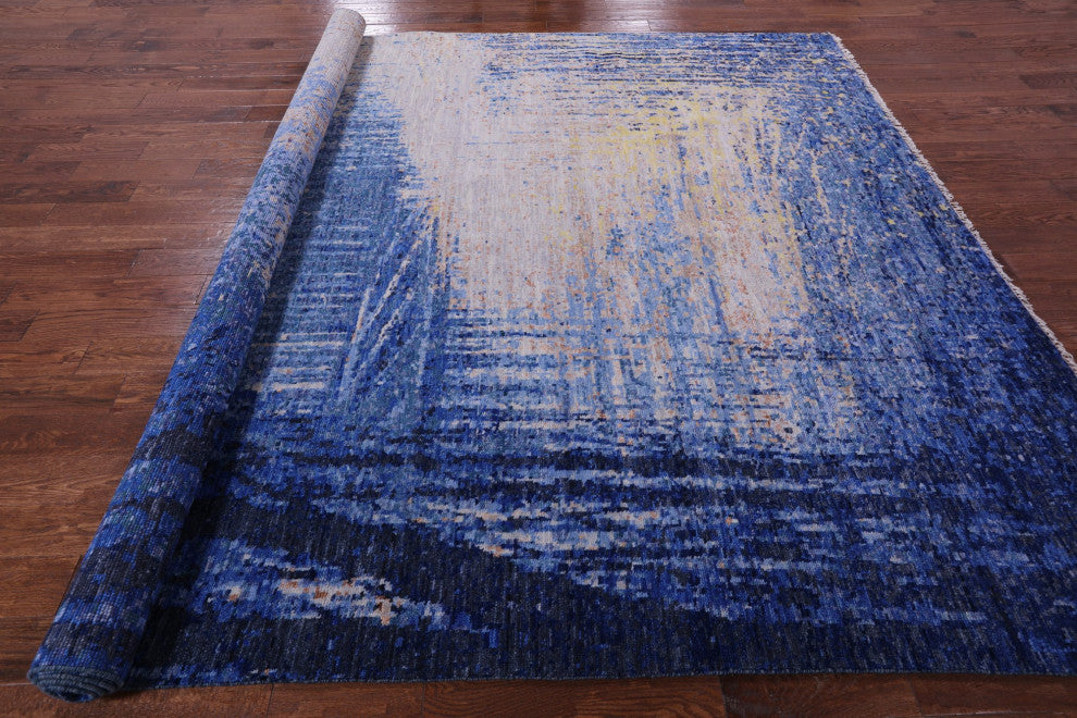 9' 3" X 12' 3" Modern Hand-Knotted Wool Rug Q9385