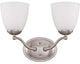 Nuvo 2-Light Patton Vanity and Wall Light Fixture, Brushed Nickel