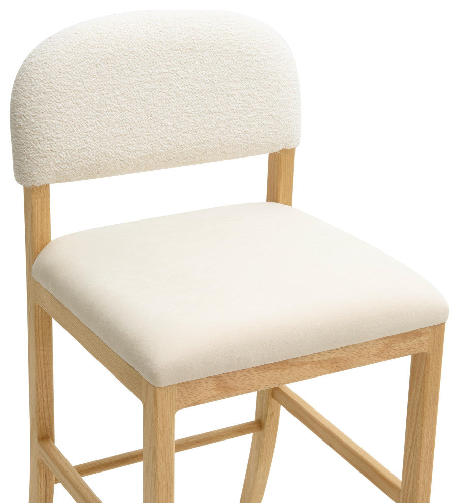 Calla Cream Performance Velvet Counter Stool