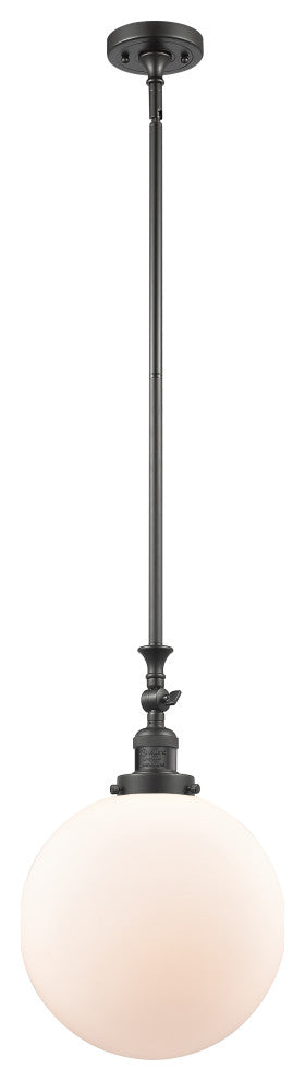 Beacon Mini Pendant, Oil Rubbed Bronze, Matte White