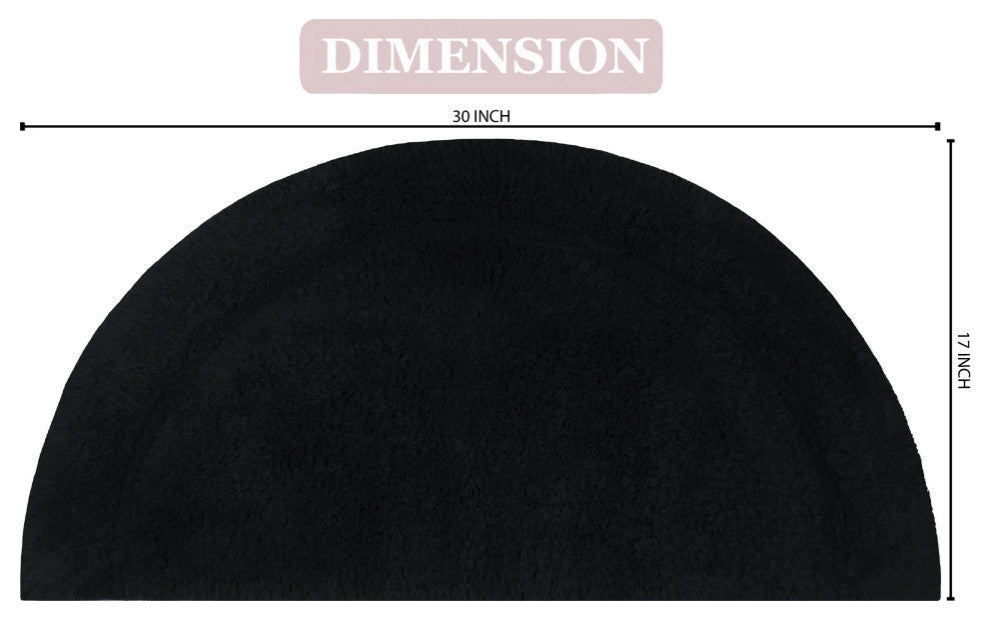 Waterford Absorbent Cotton and Machine washable Slice Rug, Black