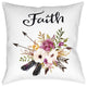 Laural Home Watercolor Flowers Faith 18" X 18" Indoor Decorative Pillow