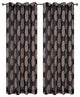 Paisley Drapery Curtain Panels with Grommets, Black