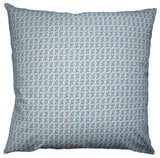 "Bird's Feet" Hand-Printed Canvas Pillow, Coastal Blue, 16x16