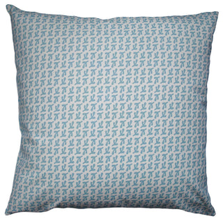 "Bird's Feet" Hand-Printed Canvas Pillow, Coastal Blue, 16x16