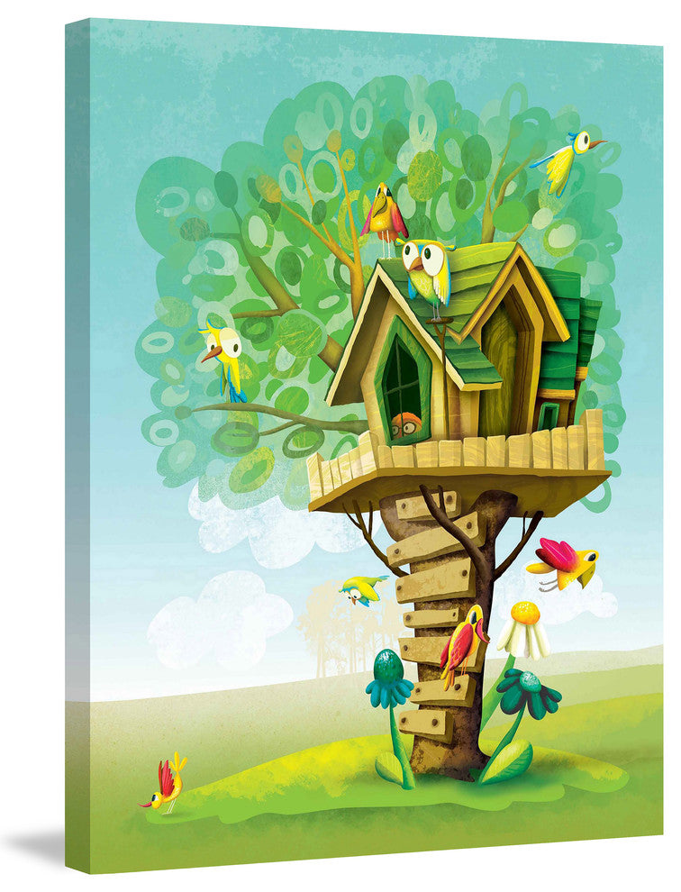 "Tree House" Painting Print on Canvas by Curtis