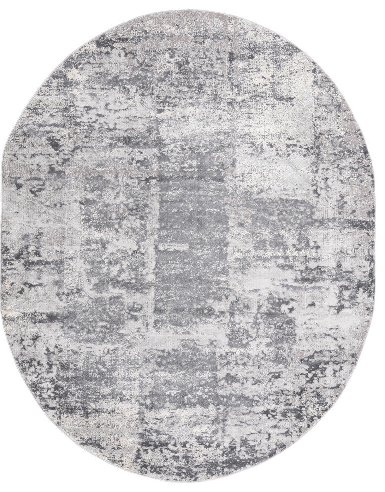 Unique Loom Elizabeth Finsbury Rug, Gray, 7'10"x10' Oval