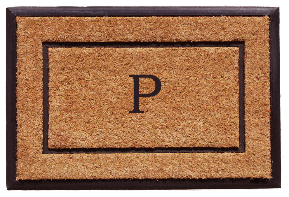 Calloway Mills The General Monogram Doormat, 18"x30", Letter P