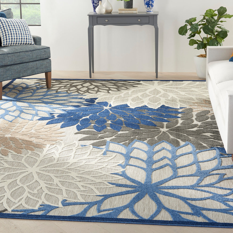 Nourison Aloha 12' x 15' Blue/Multicolor Tropical Area Rug