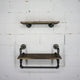 Austin Farmhouse Industrial 24" and 27" Wide 2-Piece Shelf Rack, Black Steel