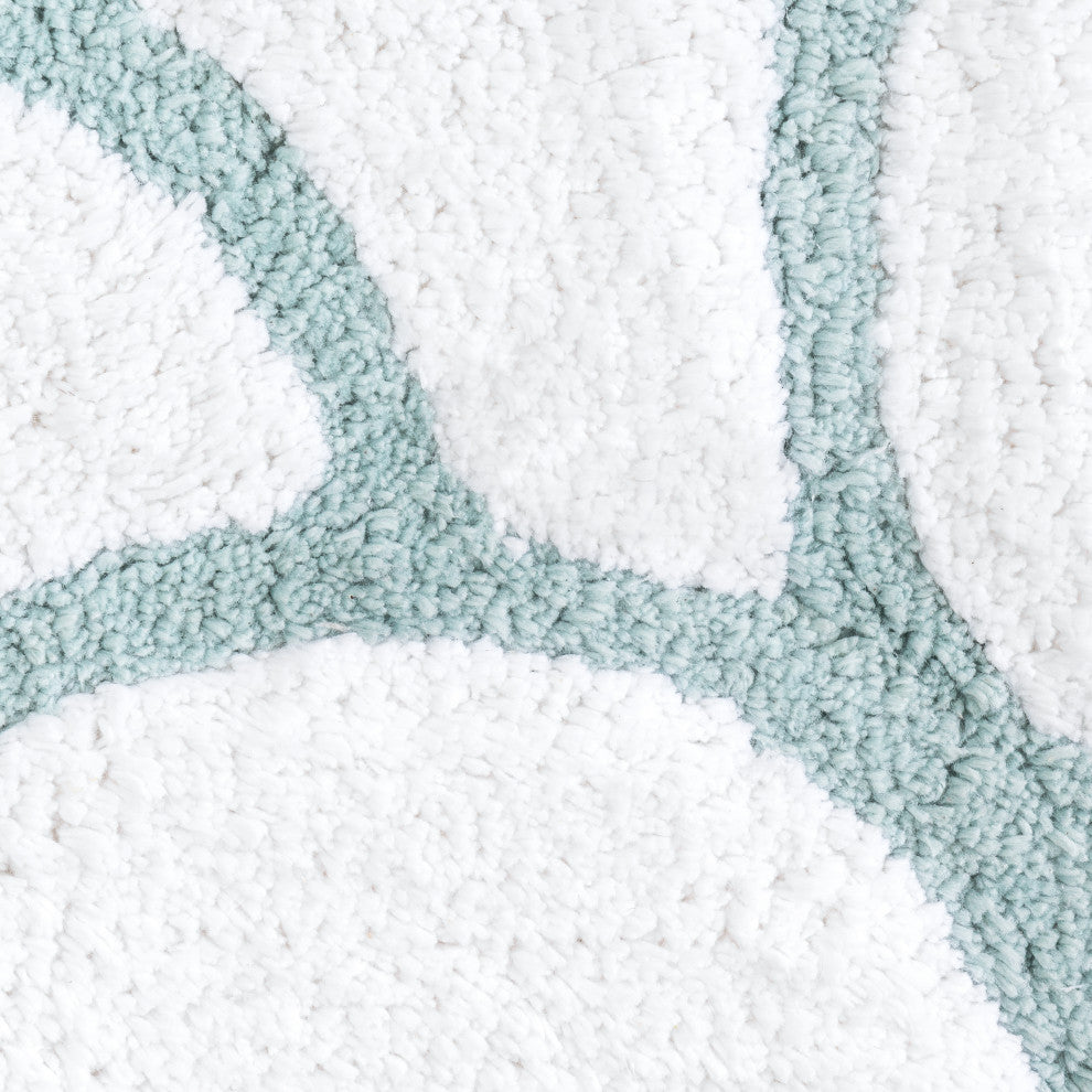 Edington Machine Tufted Bath Mat, Blue, 21x34