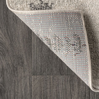 Zaina Moroccan Beni Souk Area Rug, Cream/Gray, 2'x8'