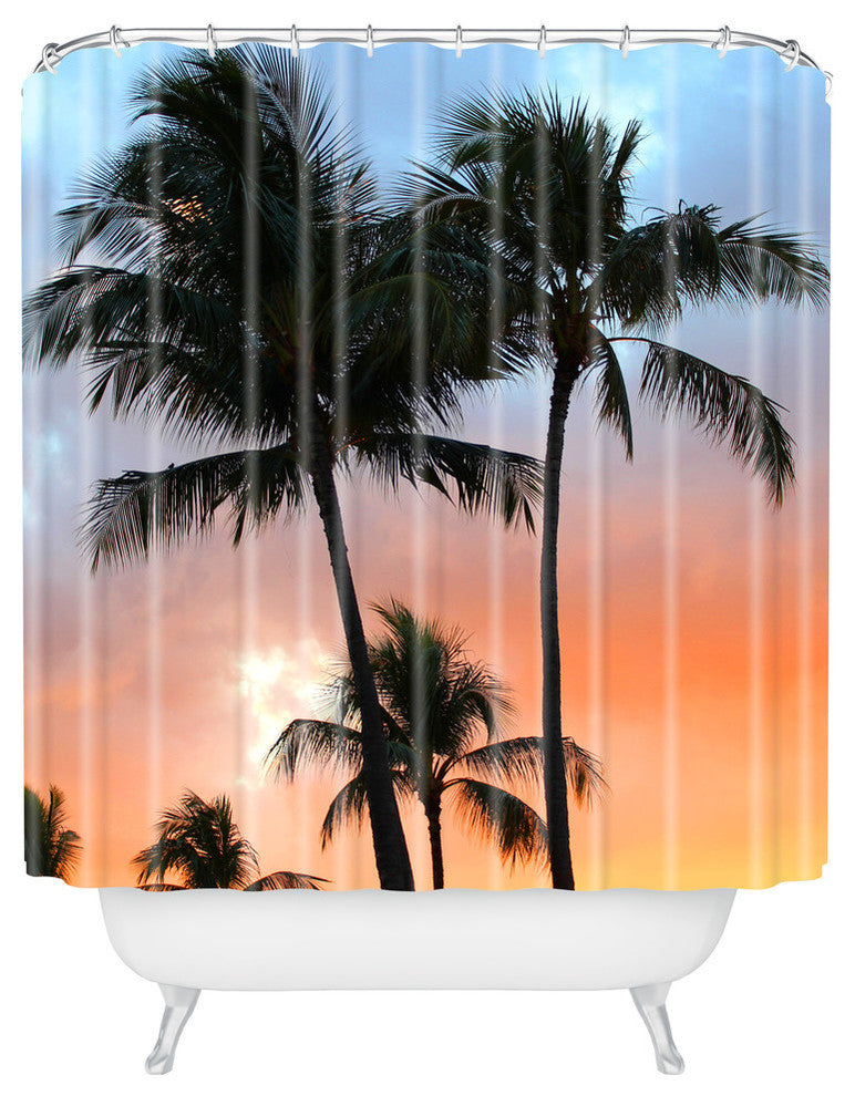 Deb Haugen sunset palm Shower Curtain, Standard