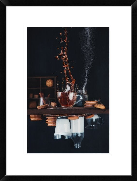 "Upside And Down Again (with Coffee)" Framed Print by Dina Belenko, 20"x26"