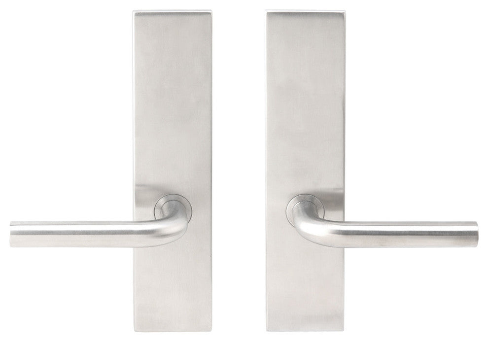Cologne Lever, Full Dummy Tubular Pair, Left Hand, Satin Stainless Steel