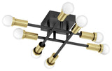 Artika Aristo Contemporary Flush Mount, Black and Gold