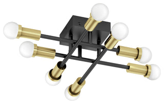 Artika Aristo Contemporary Flush Mount, Black and Gold