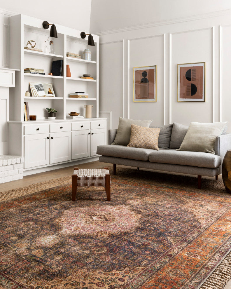 Plum Multi Loren LQ-02 Printed Area Rug by Loloi, 7'6"x9'6"