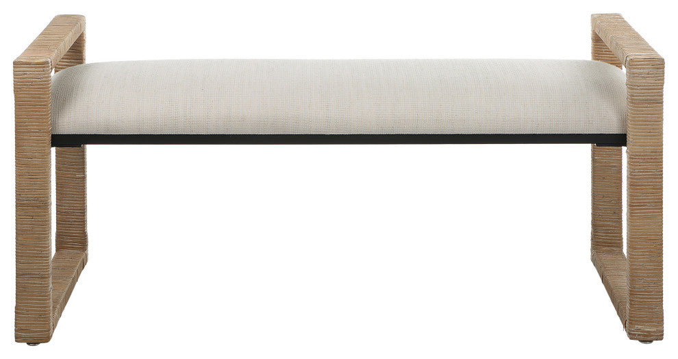 Uttermost Areca Coastal Rattan bench