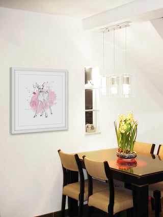 "Cerf Bebe" Framed Painting Print