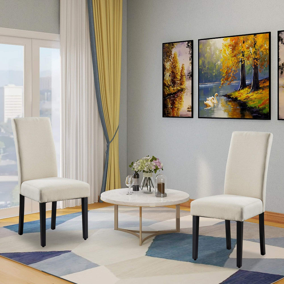 Rochefort Synthetic Leather Armless Set of 2-Pieces Dining Room Accent Chair, Ta