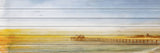 "Malibu Pier" Print on White Wood, 45"x15"