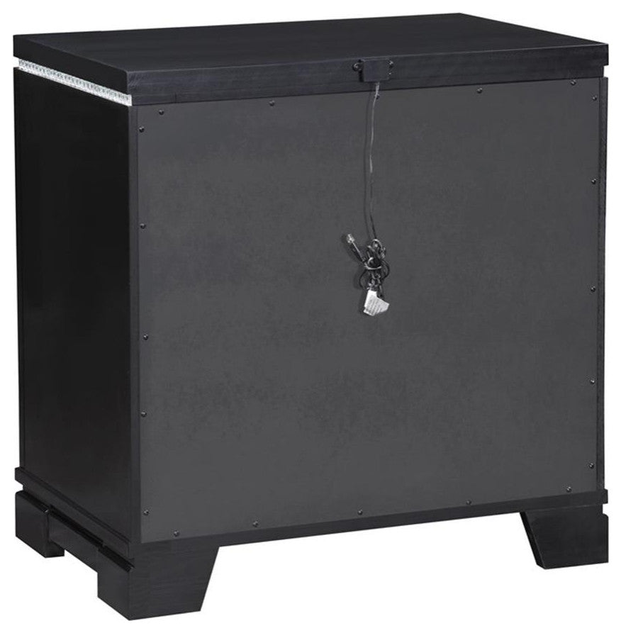 Coaster Eleanor Contemporary 3-Drawer Wood Nightstand in Black
