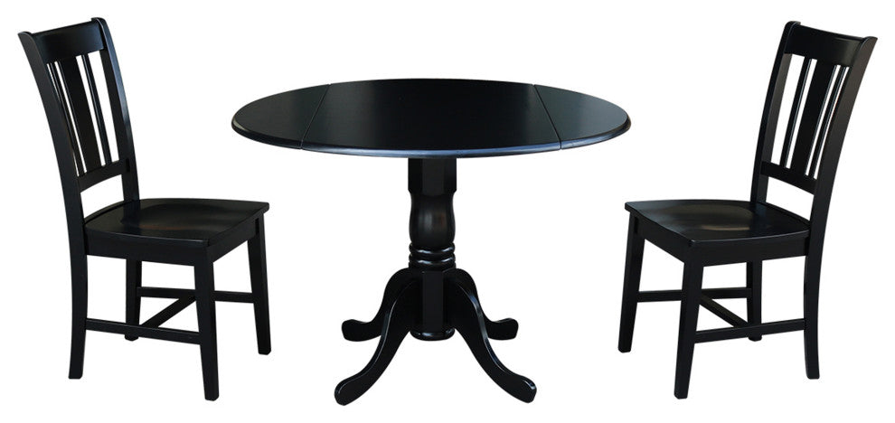 42" Dual Drop Leaf Table With 2 San Remo Chairs