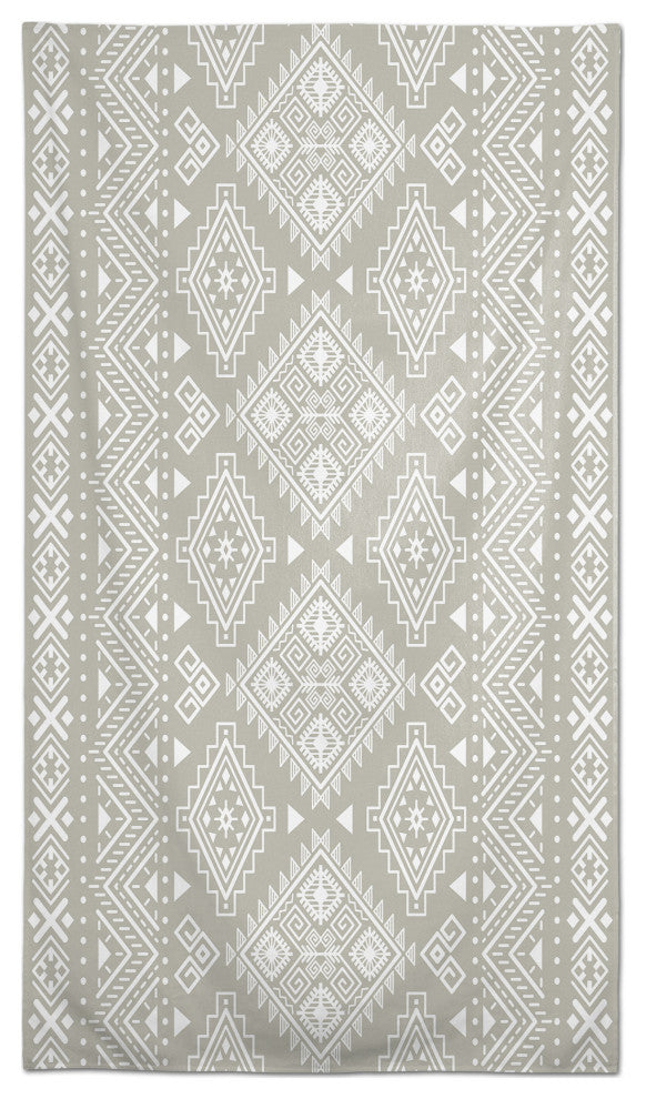 Brown and White Pattern 58x102 Tablecloth